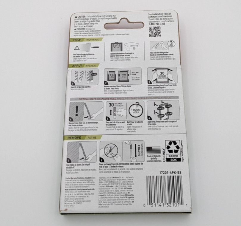 3M Command Medium Picture Hanging Strips Holds 10 lb 3 Packs 4 Pairs Per Pack gallery