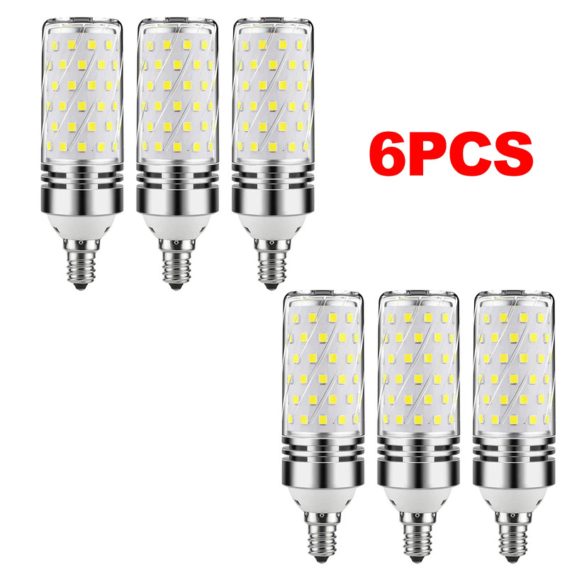 15*16W E12 White LED Corn Bulbs 6500K Candelabra Ceiling Fan Light Bulb Daylight gallery