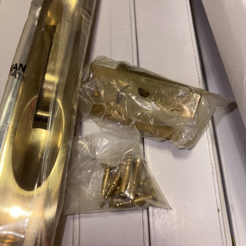S. Parker 197BP Flat Face Polished Brass Flush Bolts 1" × 6 3/4" NEW- Lot Of 10 gallery