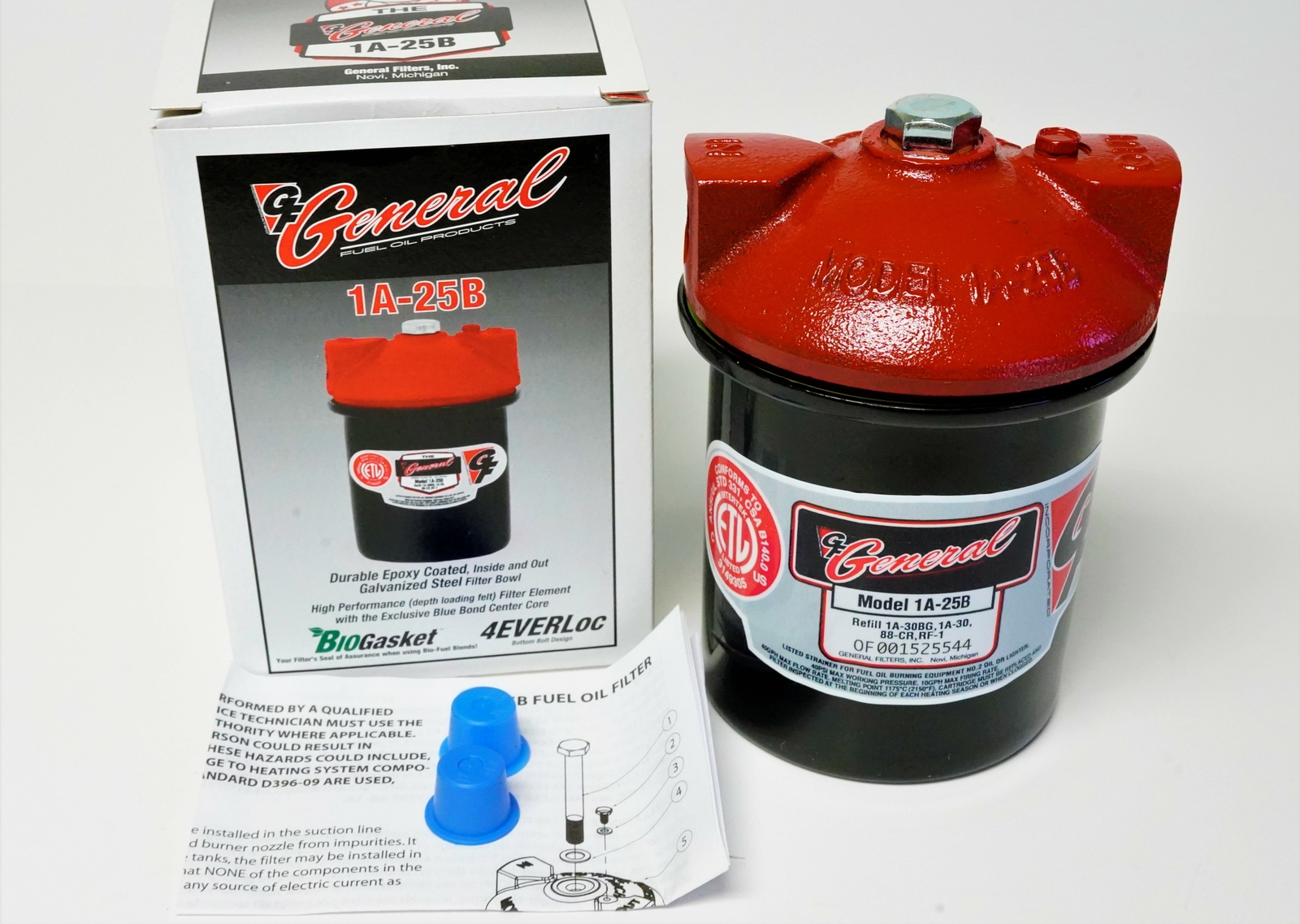 1A-25B General Wool Fuel Oil Filter and Housing 3/8" refill 1A-30, 88-CR, RF-1 gallery