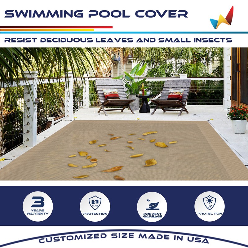 Rectangle Winter Pool Cover Sand Heavy Duty Safety for Inground Swimming Pool gallery