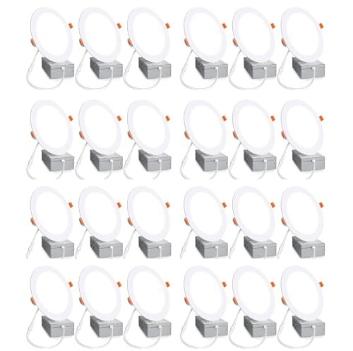 24 Pack 6" Ultra-Thin LED Recessed Ceiling Lights, 6000K Daylight, 1080LM, 12W W gallery
