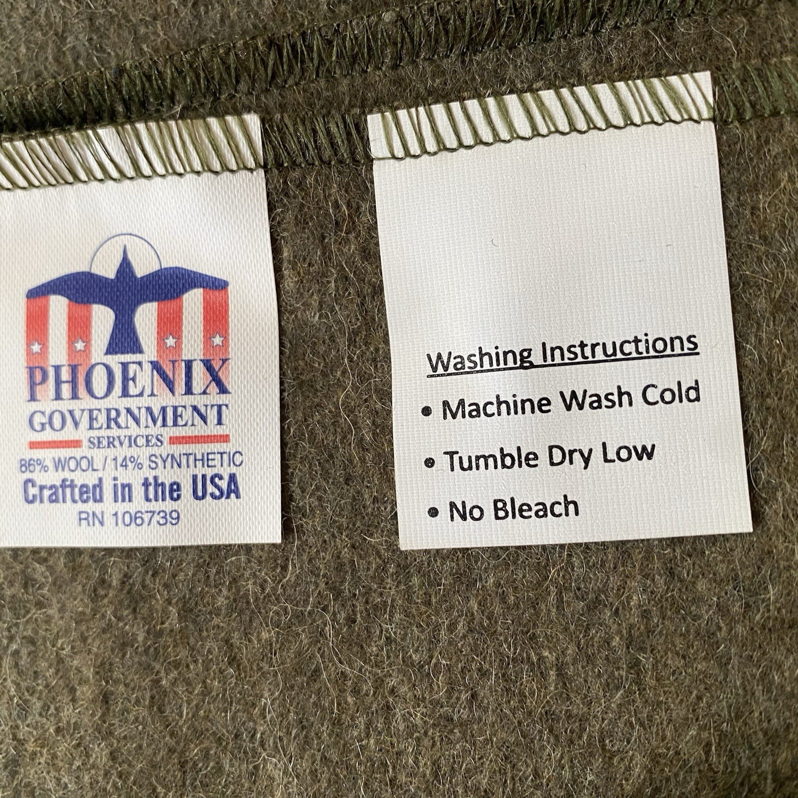 Army Wool Blanket Phoenix Government Made USA 66x90" NEW gallery