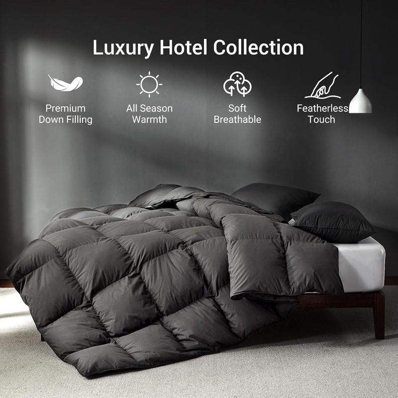 Oversized Grey Goose Down Comforter, 750+ Fill Power, 1200TC Cotton Blend gallery