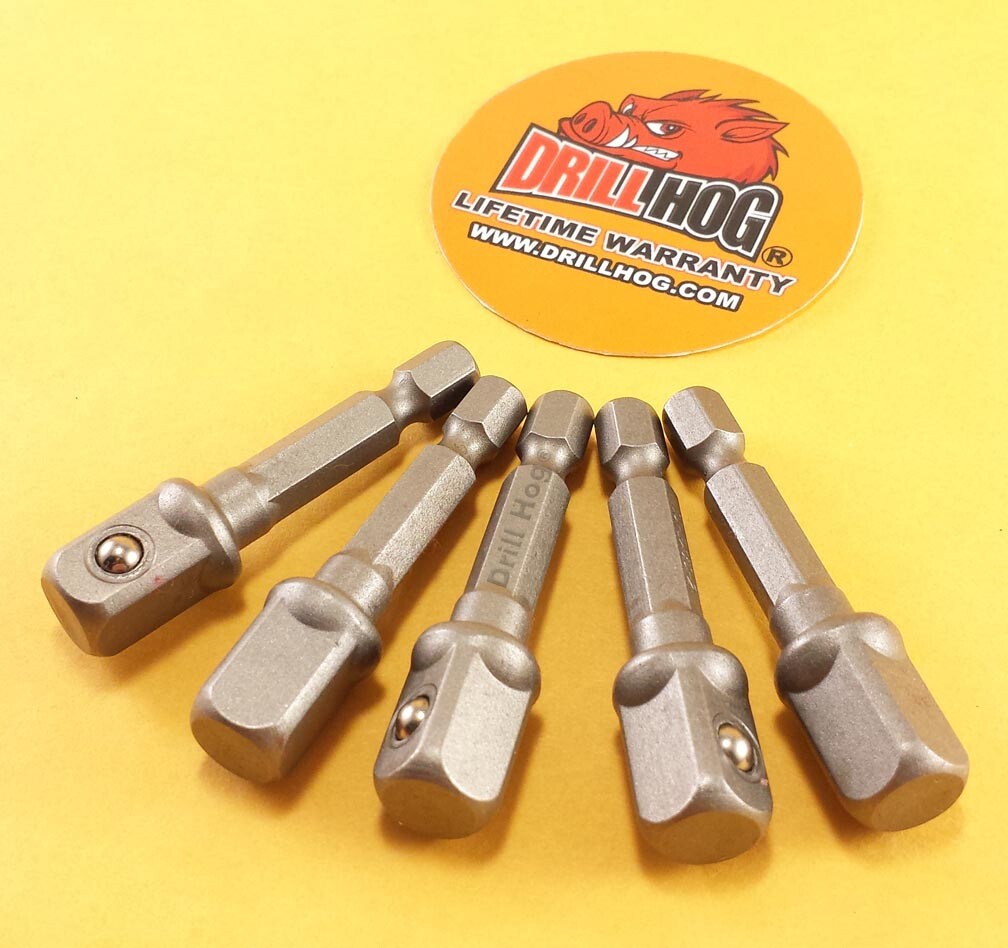 Drill Hog® 3/8" Socket Adapter Hex Shank 3/8 Impact Driver Bit Lifetime Warranty gallery