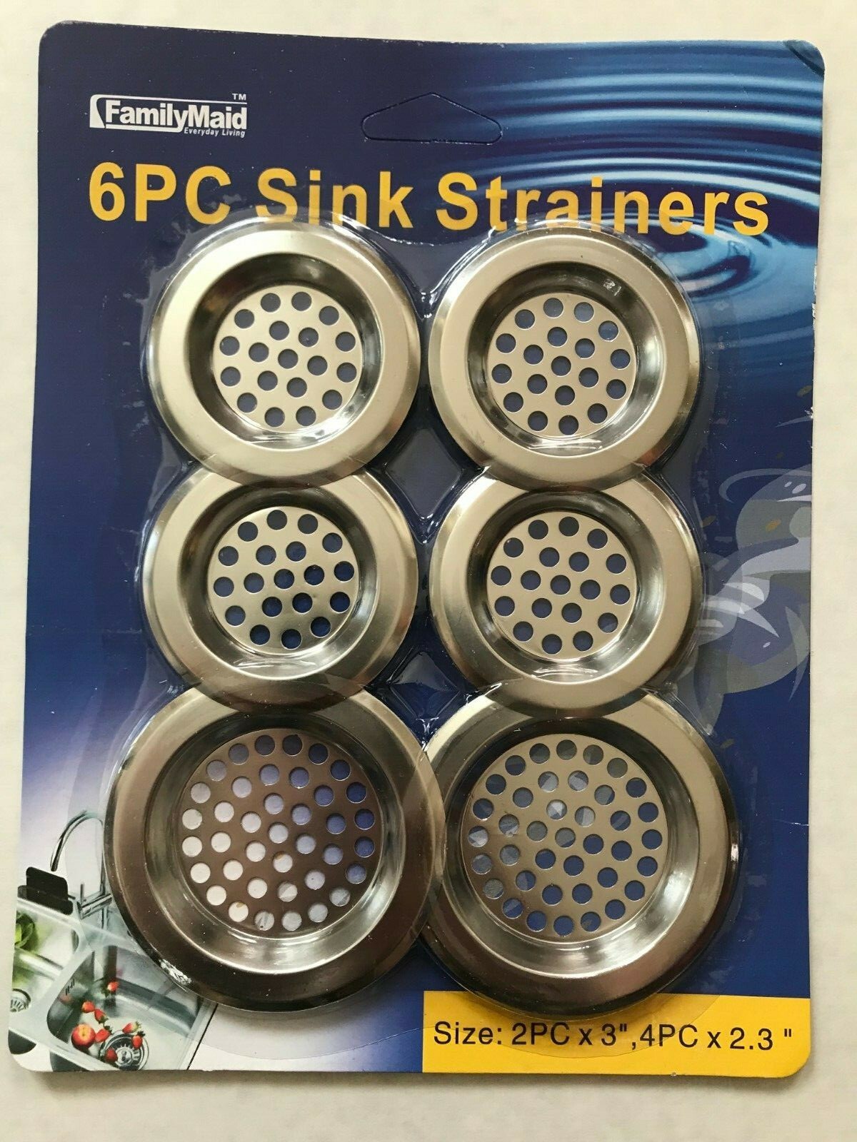 6 Pc Stainless Steel Mesh Sink Strainer Drain Stopper Trap Kitchen Bathroom New gallery