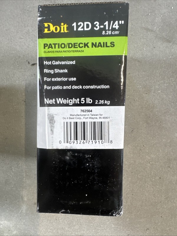 Do it 12D Hot Galvanized Box Patio/ Deck Nails 5 lbs 3-1/4" 762564 gallery