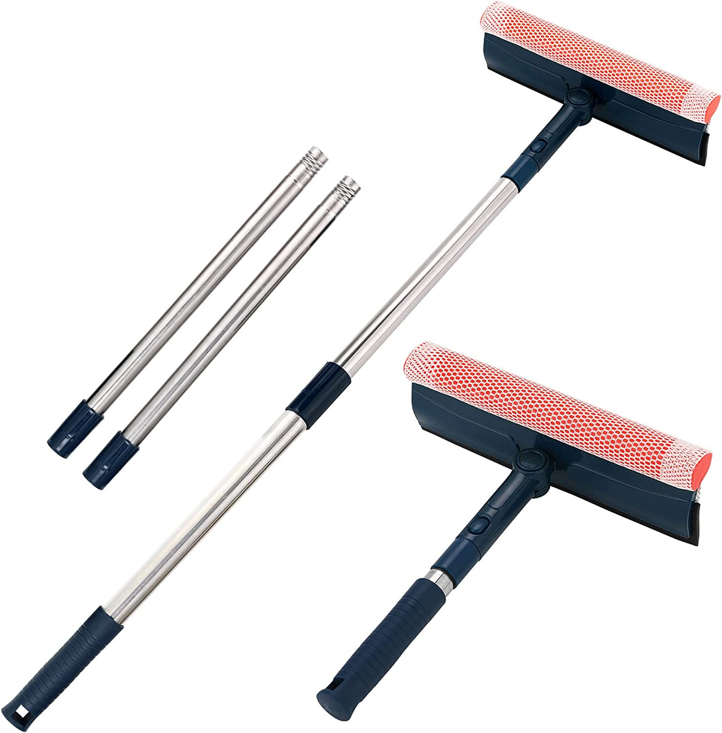 Professional Window Squeegee,2-in-1 Window Cleaner with 56" Long Stainless St... gallery