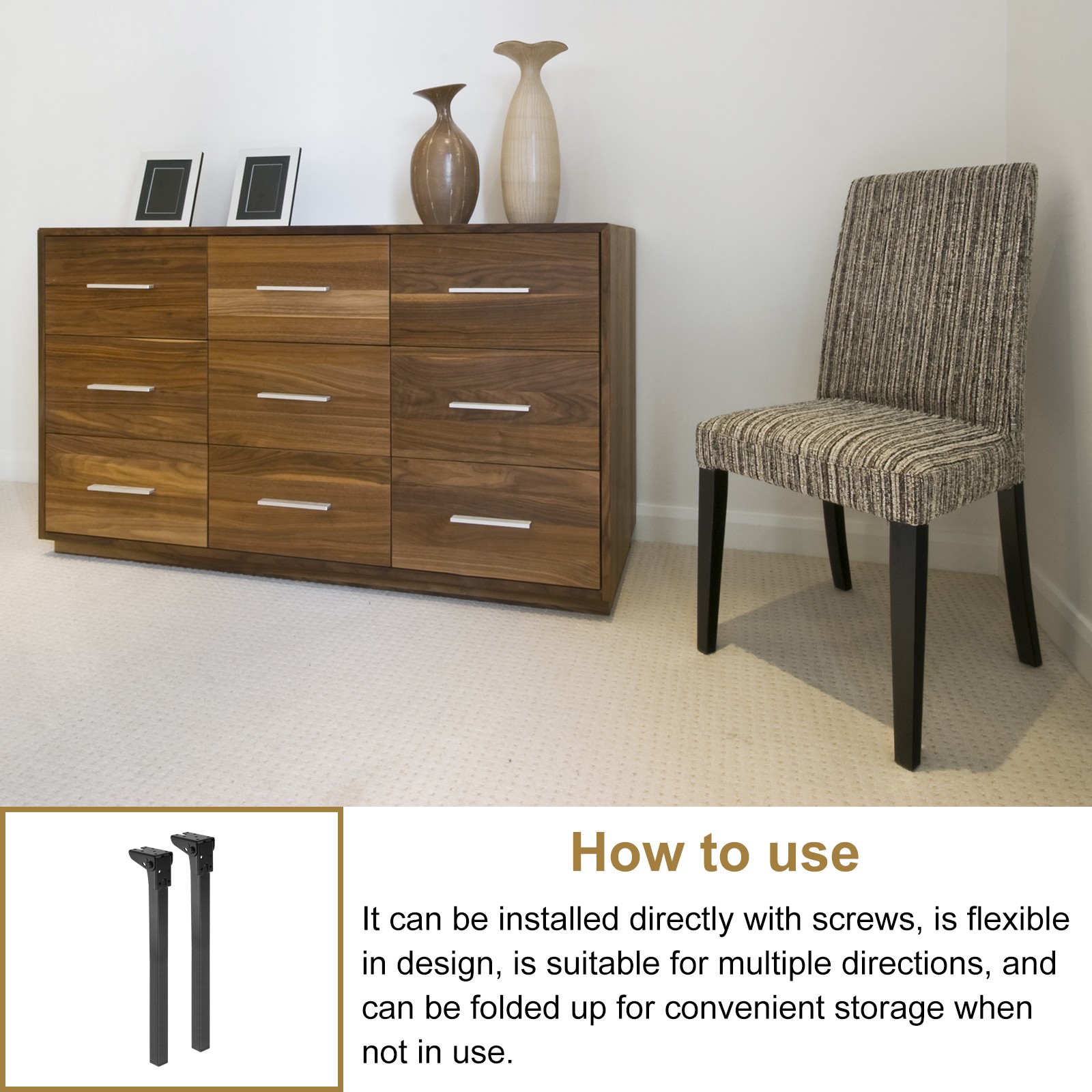 Folding Table Legs 4pcs 50cm(19.7") Metal Foldable Table Furniture Legs gallery