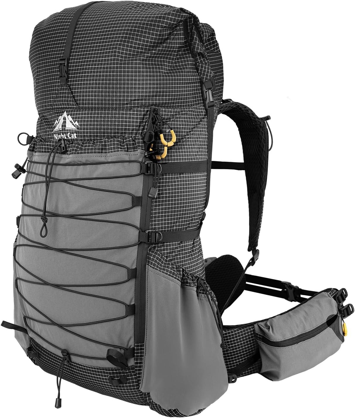 70L Lightweight Internal Frame Hiking Backpack with Rain Cover - Black