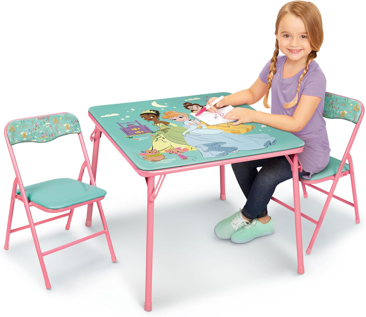 Girls Folding Table & Chairs Set for Kids and Toddlers 36 Months up to 7 Years, gallery