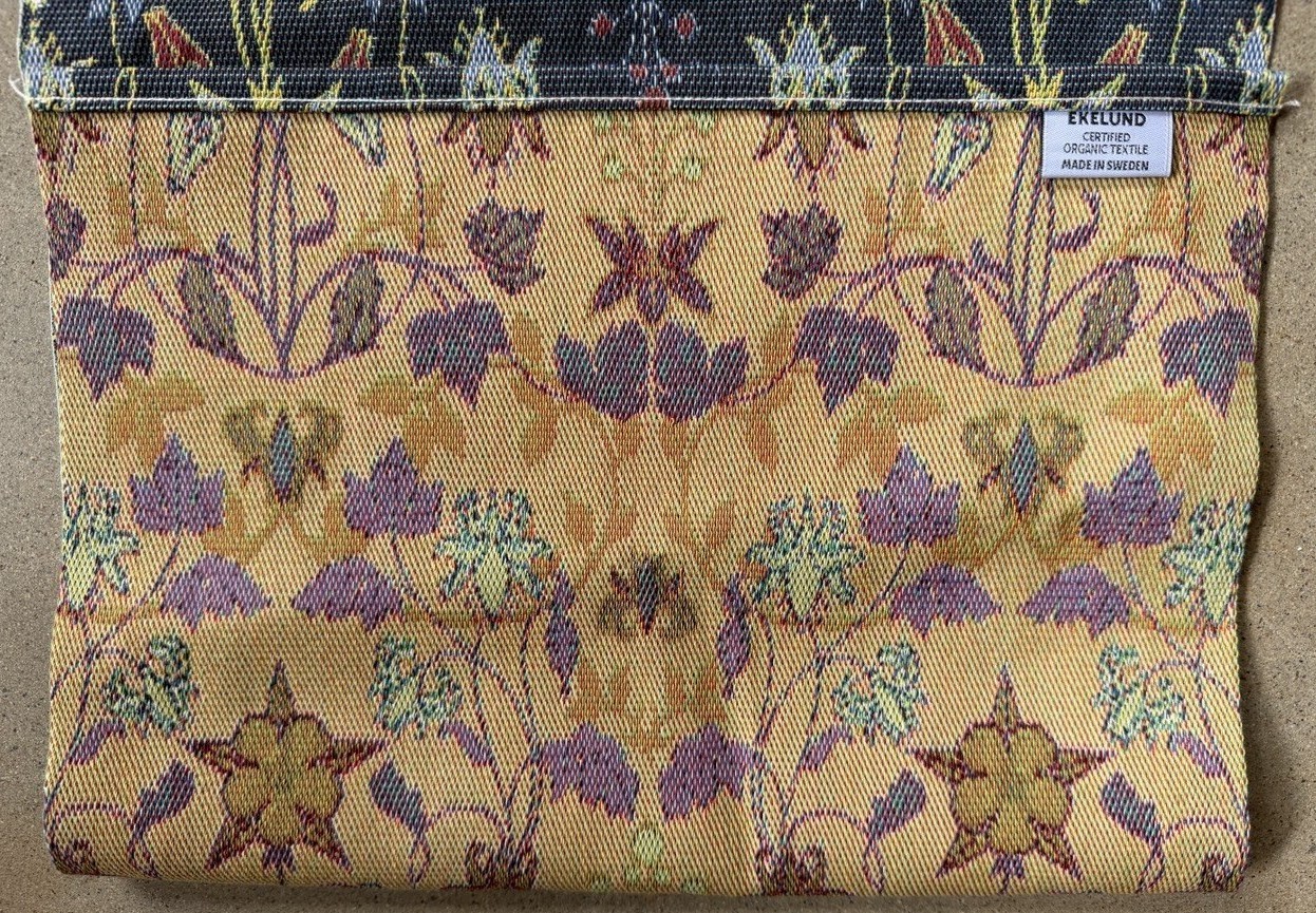 Ekelund Sweden Table Runner Arts & Crafts Botanical Floral Organic Cotton 14x47 gallery