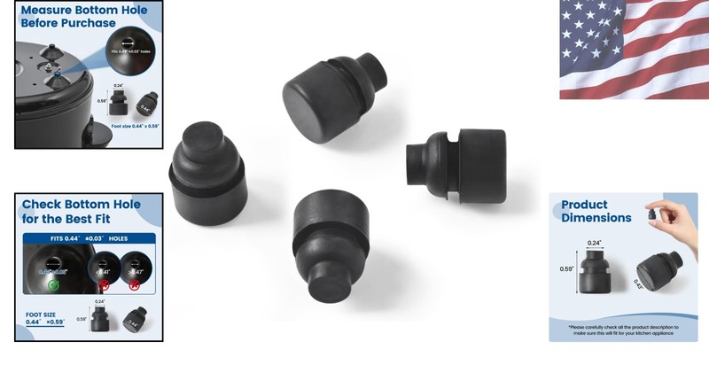 Replaceable High-Quality Rubber Legs for Slow Cookers 4-Pack - Dishwasher Safe gallery