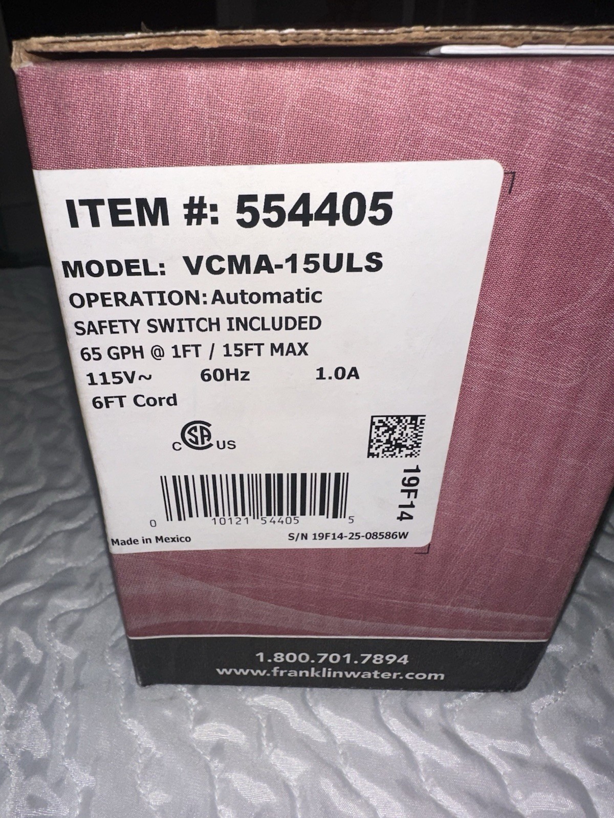 Little Giant VCMA-15ULS Automatic Condensate Pump w/ Safety Switch 554405 New gallery
