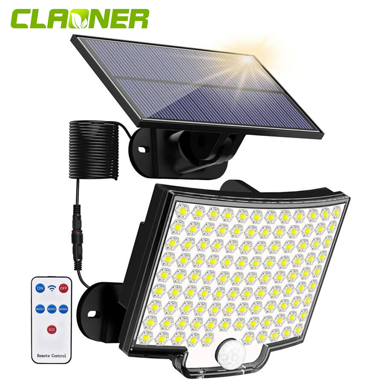 CLAONER 7000W Solar Lights Outdoor Garden Yard Motion Sensor Security Wall Lamp gallery