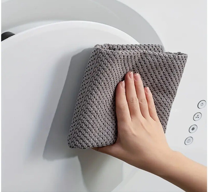 Dark Grey Super Absorbant Waffle Weave Kitchen Dish Cloths Dish Towels Set Of 5 gallery