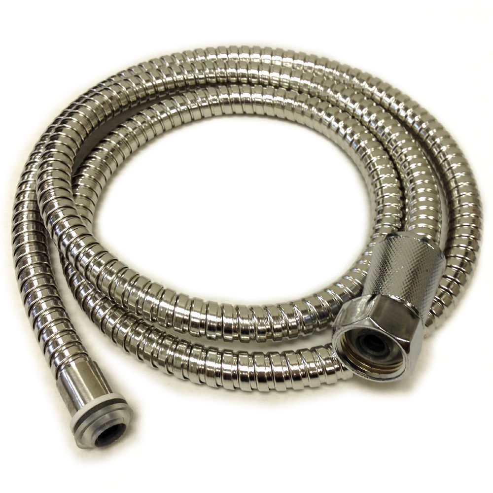Bathroom Flexible Shower Hose Handheld Chrome Finish 48" Long Silver NEW gallery