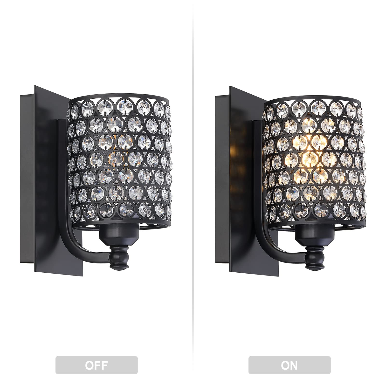 Crystal Wall Sconce Oil Rubbed Bronze Finish (Set of 2) Modern Concise Style ... gallery