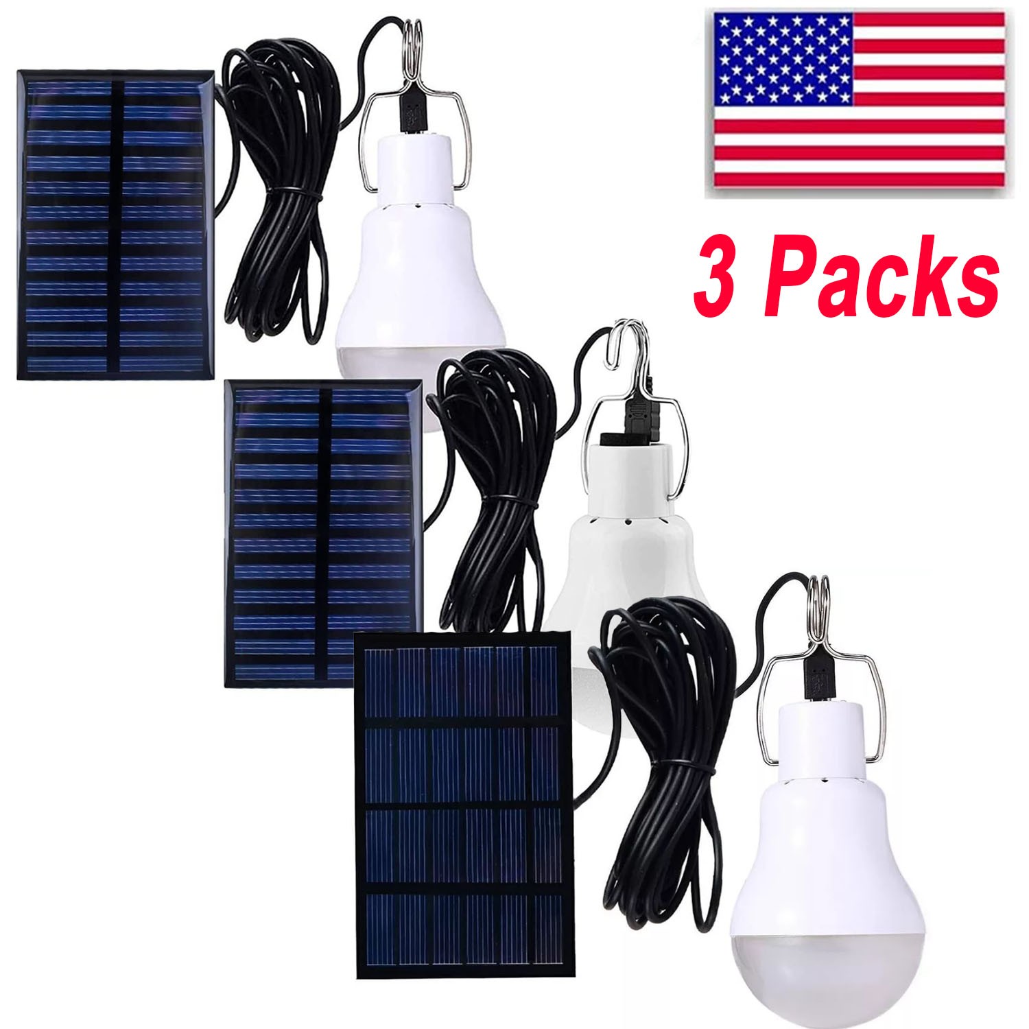 1-4X Solar Light Bulbs Waterproof Camping Tent Lamps For Shed Chicken Coop Light gallery
