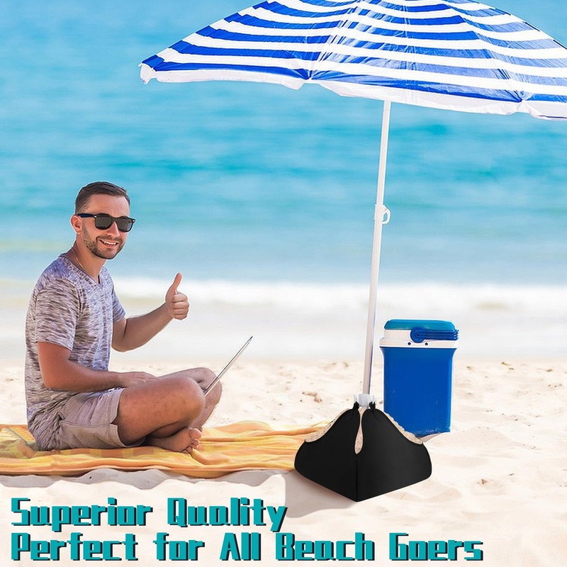2 Sets Beach Umbrella Base Weight- 600D Oxford Cloth Sun Umbrella Fillable We... gallery