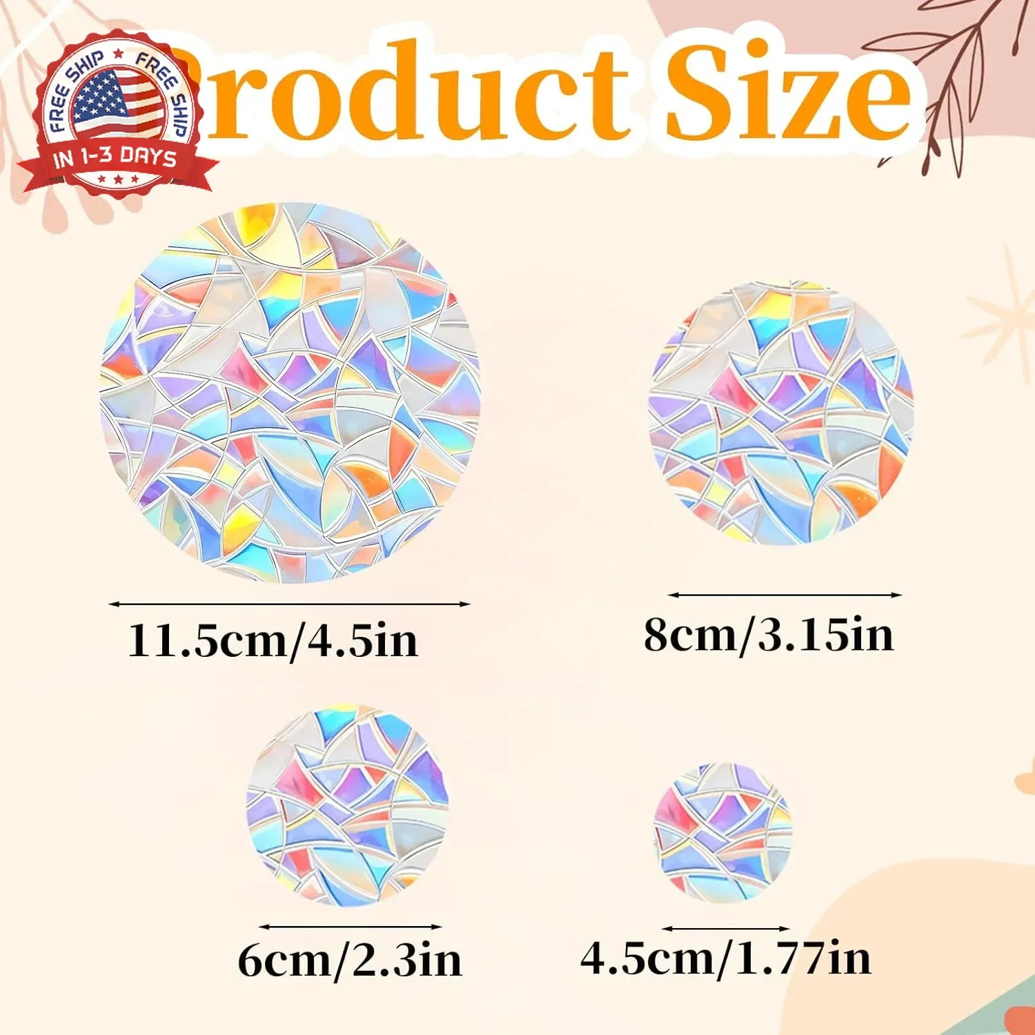 78 PCS Bird Stickers for Windows, Circle Bird Window Strike Prevention, Dots Pri gallery