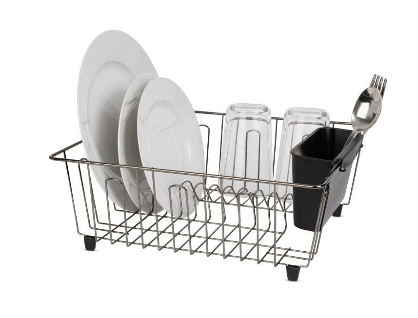 Small Dish Drainer Rack - Chrome/Black gallery