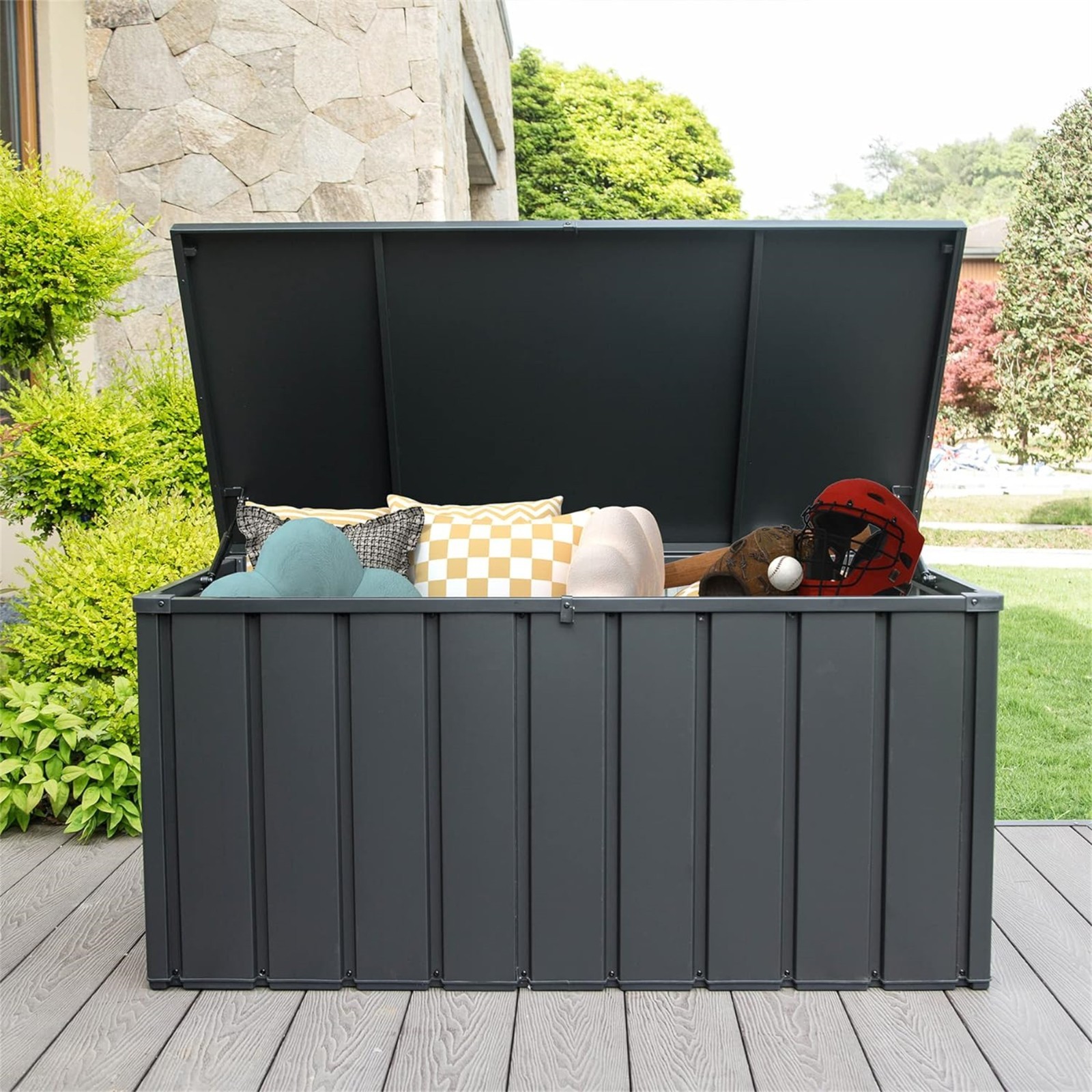 150 Gallon Outdoor Storage Deck Box Waterproof, Large Patio Storage Bin Lockable gallery