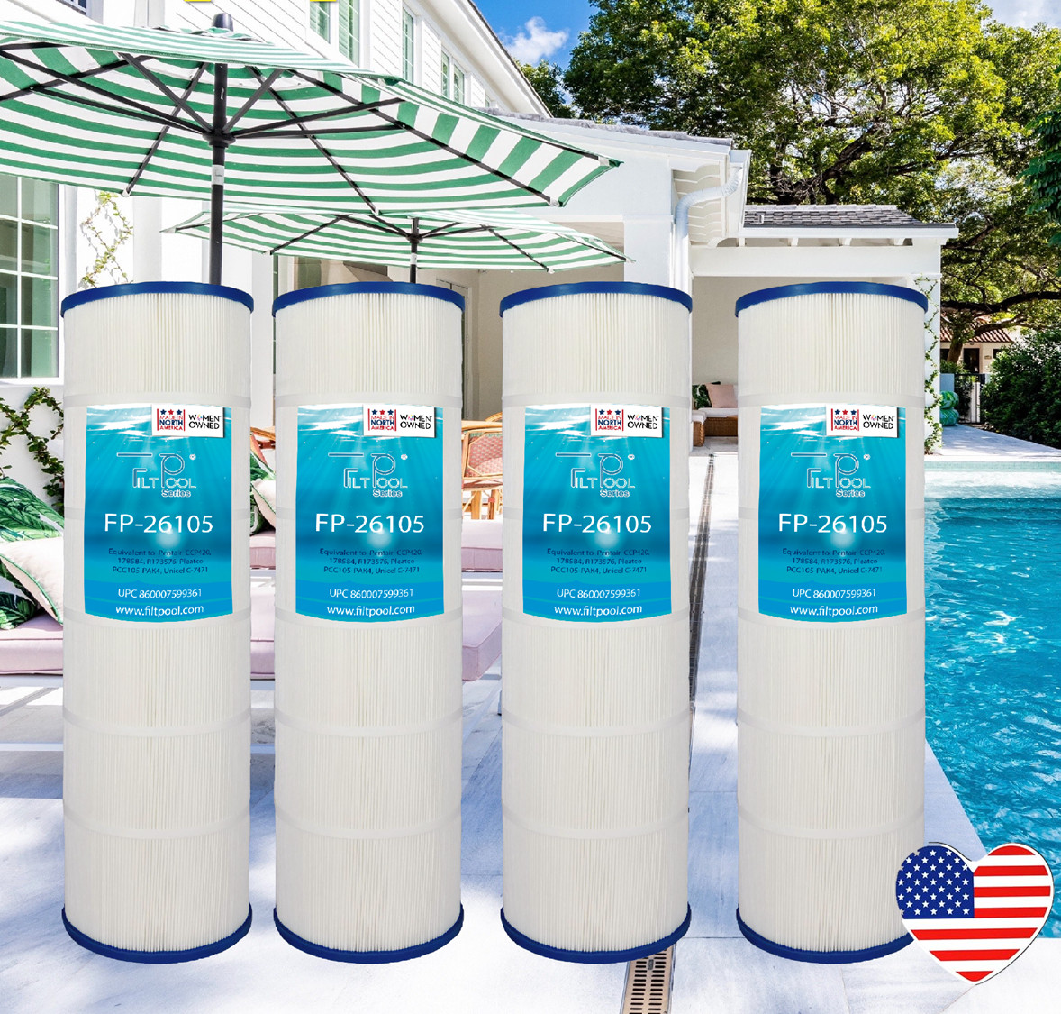 Pool Filter Pentair CCP420, 178584,R173576, PCC105-PAK4, Unicel C-7471, FP-26105 gallery