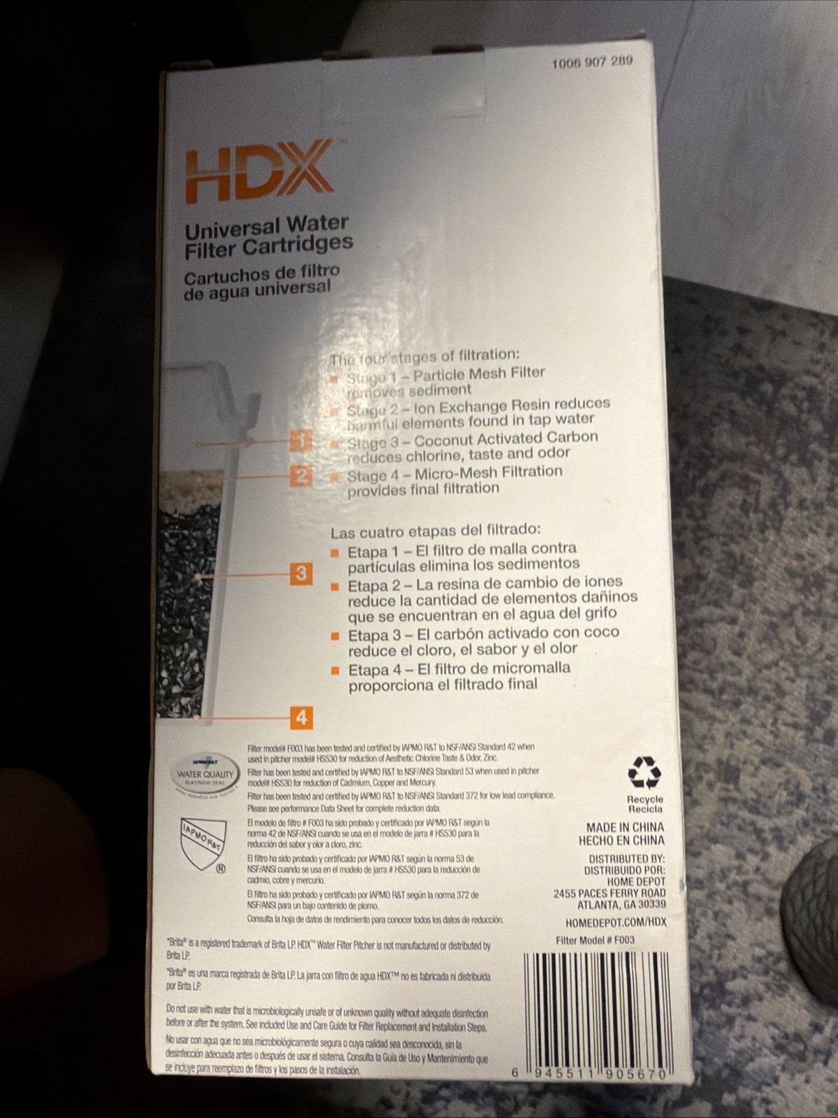 HDX Water Pitcher Replacement Water Filter Cartridges BPA Free 8-Pack gallery