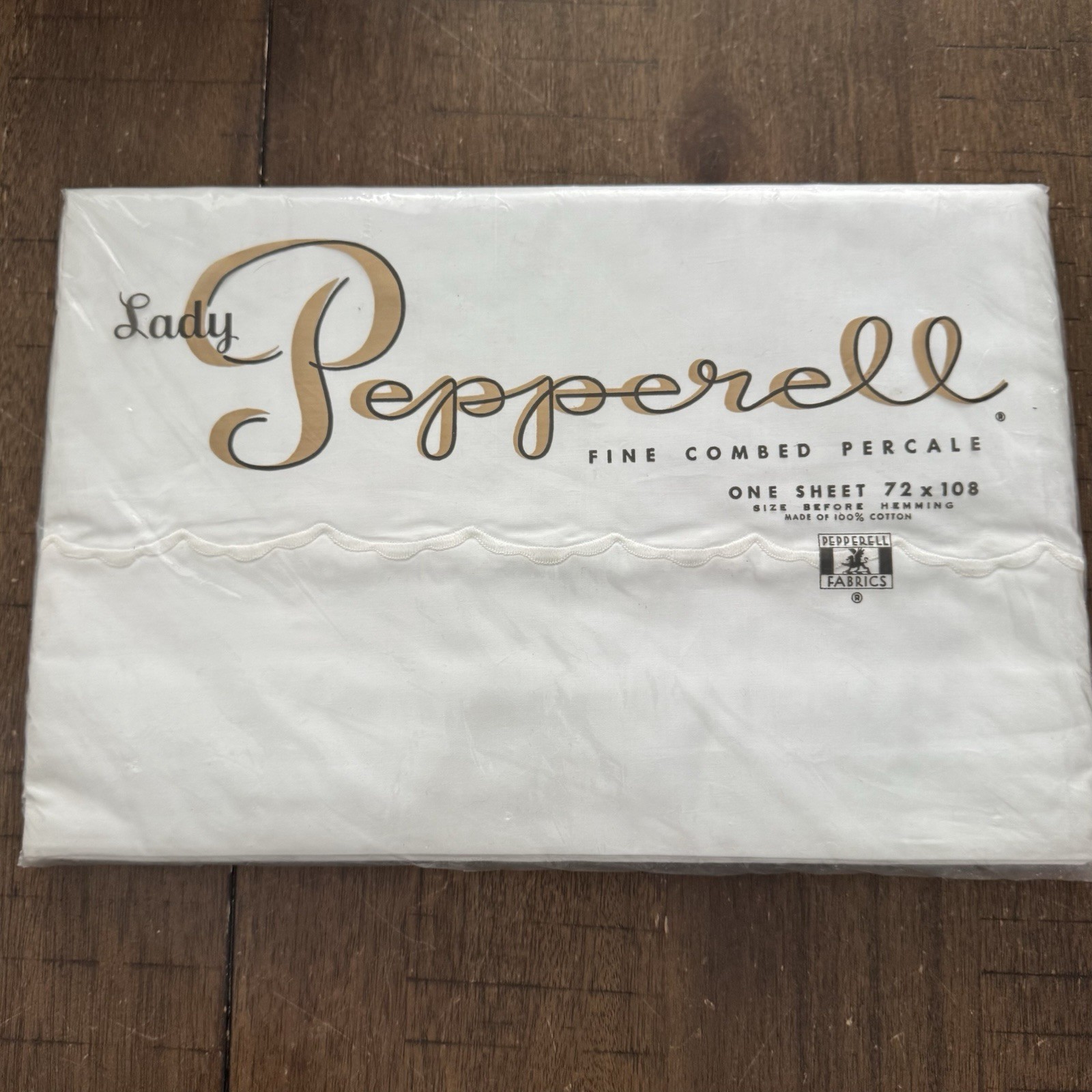 Vtg Lady Pepperell Fine Combed Percale Flat White Flat Sheet USA Made 72x108 NOS gallery