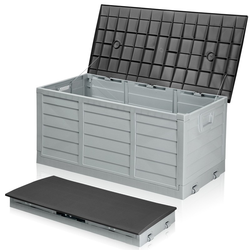 75 GAL Foldable Storage Deck Box Fast Installation with Wheels for In/Outdoor gallery