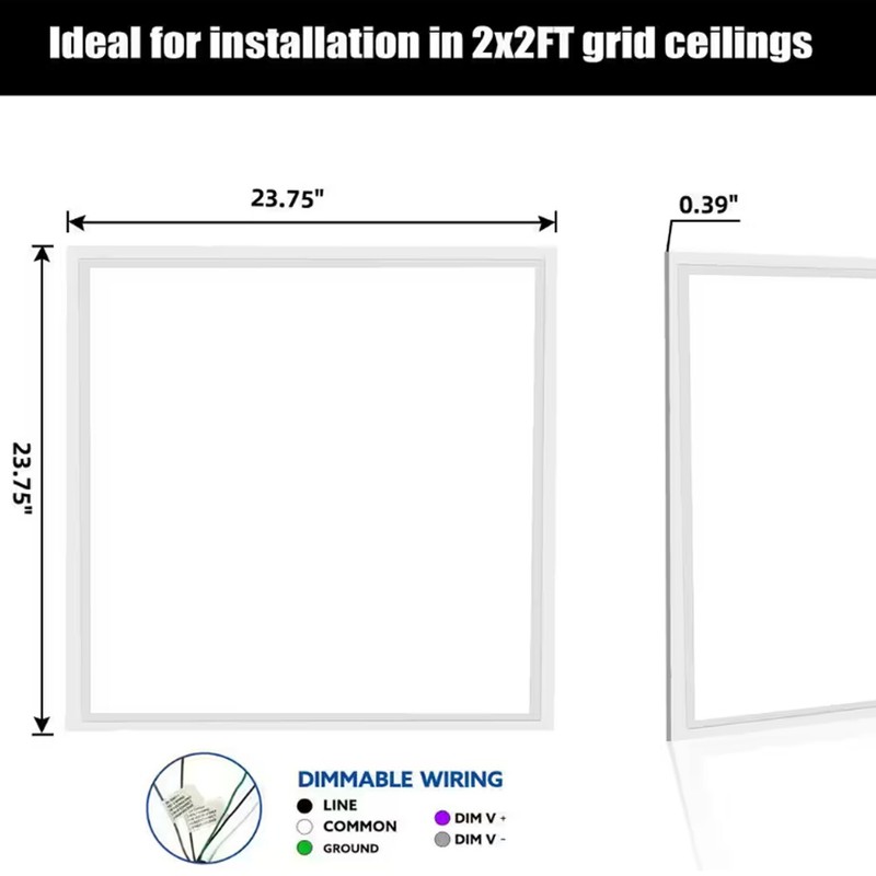 4 Pack 2x2FT LED Flat Panel Light 48W Drop Ceiling Commercial Office Home Lights gallery