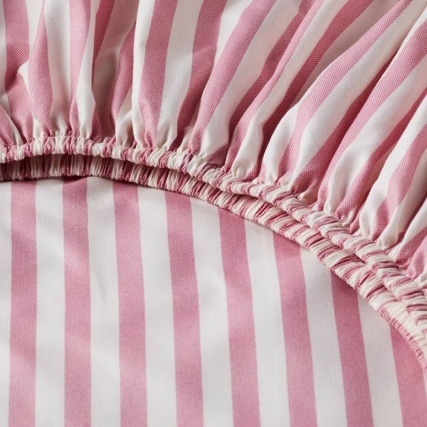 Full Microfiber Sheet Set Pink Stripe: Polyester, Peached Finish, 4-Piece gallery