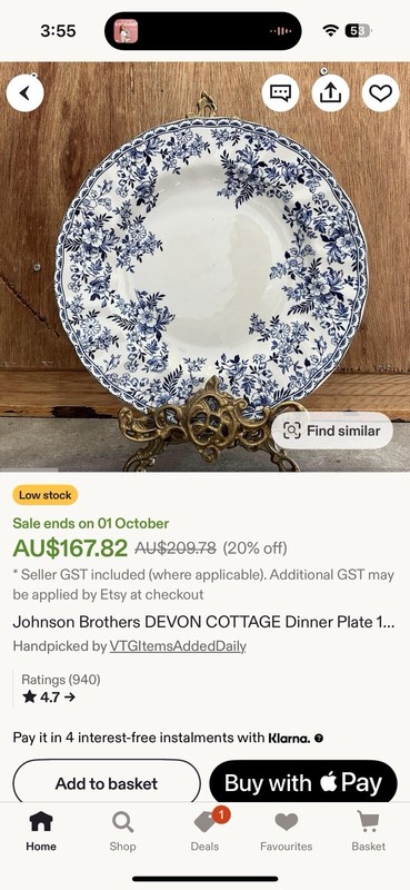 Johnson Brothers DEVON COTTAGE DINNER PLATE 10.6" / 27cm gallery