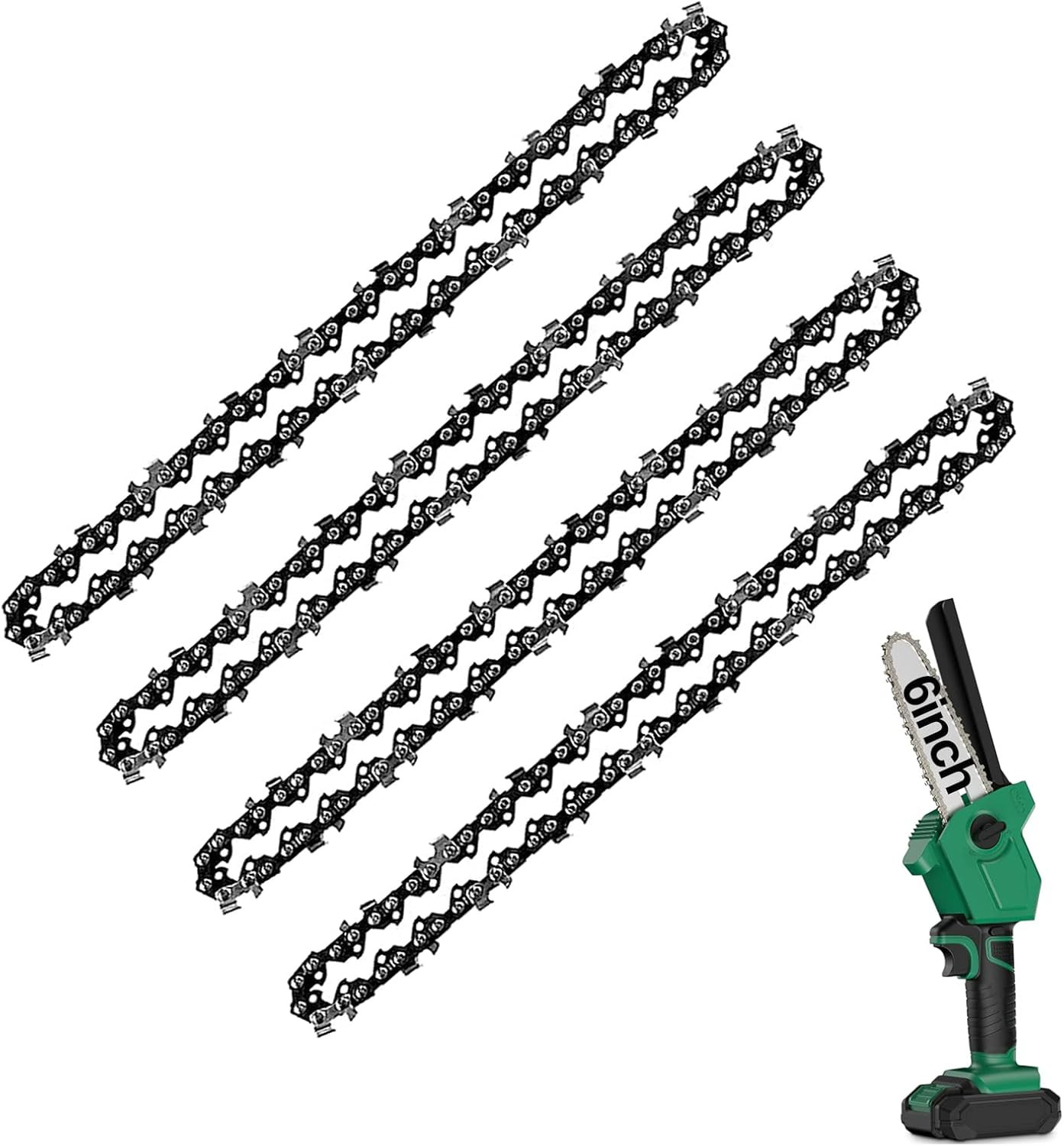 Mini Chainsaw Chain 6 Inch Replacement Guide Saw Chain for 6 Inch Mini Cordless gallery