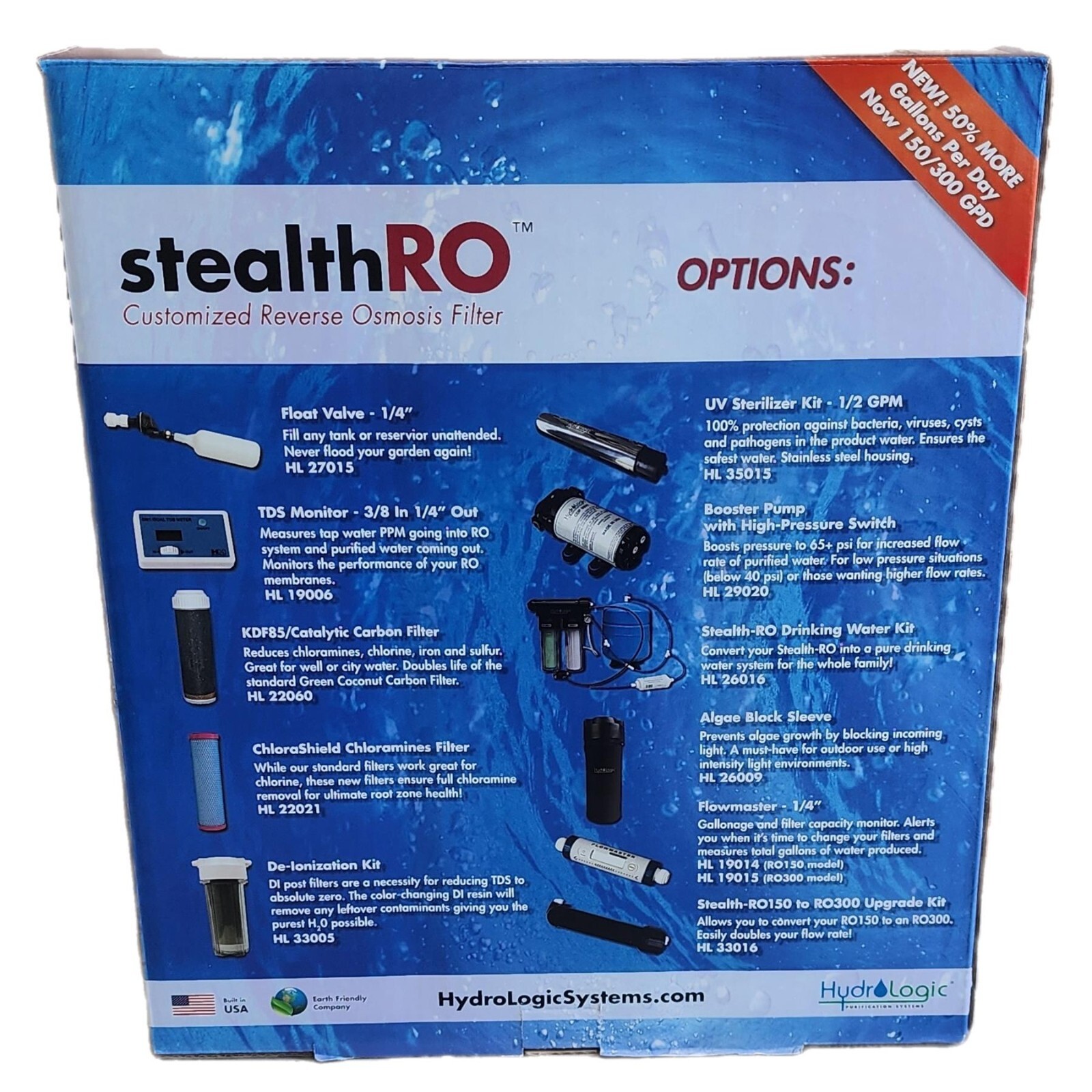 New Hydrologic Stealth-RO150 Reverse Osmosis System 150GPD Coconut Fiber Filter gallery