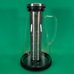 RJ3 Ovalware Cold Brew Coffee Maker Pitcher Glass Carafe with Stainless Steel