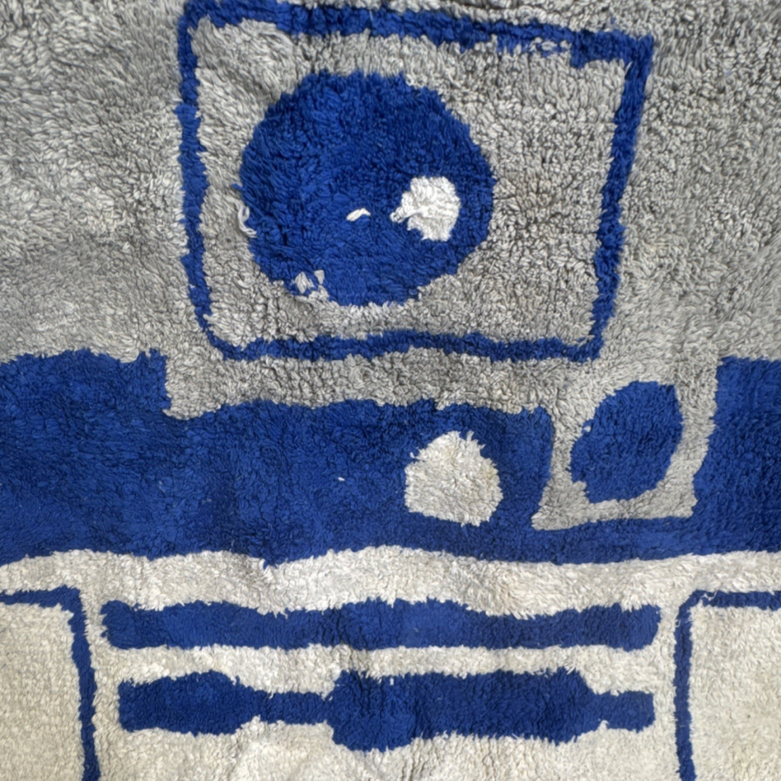 Star Wars R2-D2 Tufted 100% Cotton Machine Washable Rug Blue/Gray 16x16 USED gallery