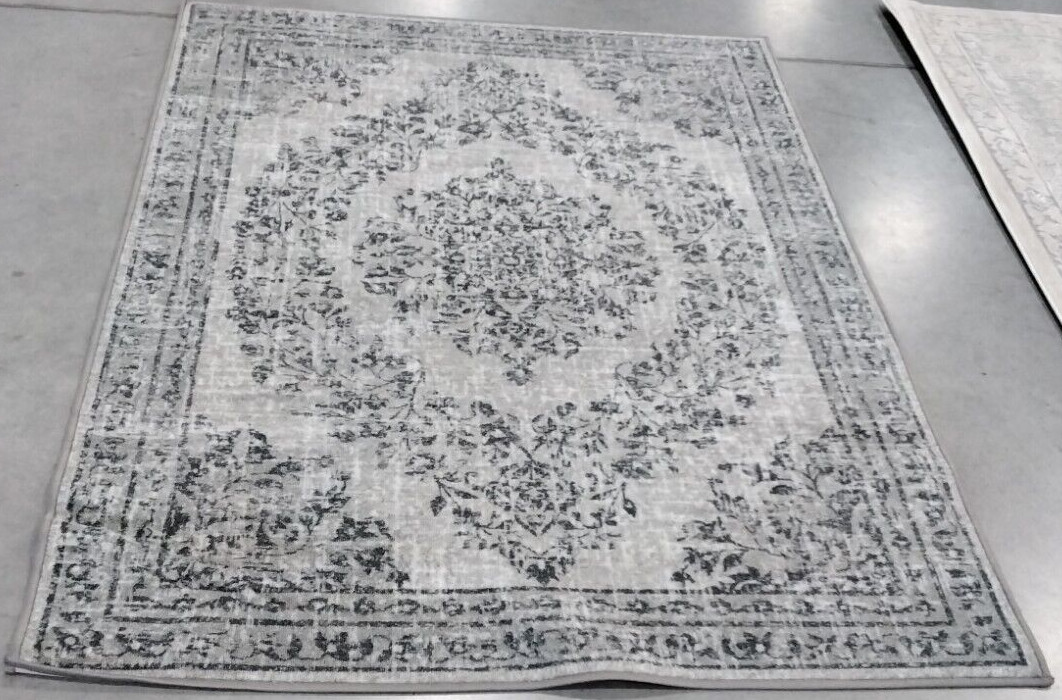 L GREY / D GREY 4'-4" x 6'-0" Back Stain Rug, Reduced Price 1172727377 JNY177F-4 gallery
