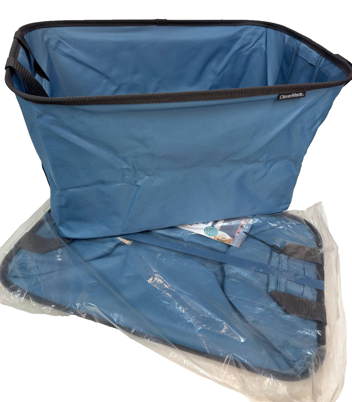 CleverMade Collapsible Laundry Basket Foldable , 60 Liters, 55 LB , Denim 2-Pack gallery