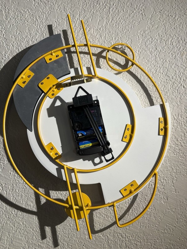 Modern Round Hanging Wall Clock White Face Gold Metal Frame Arabic Numerals gallery