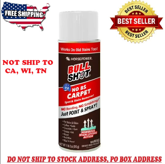 Bull Shot Spot Stain Remover Foam Cleaner Carpets Pet Safe Deodorizer 18oz New gallery