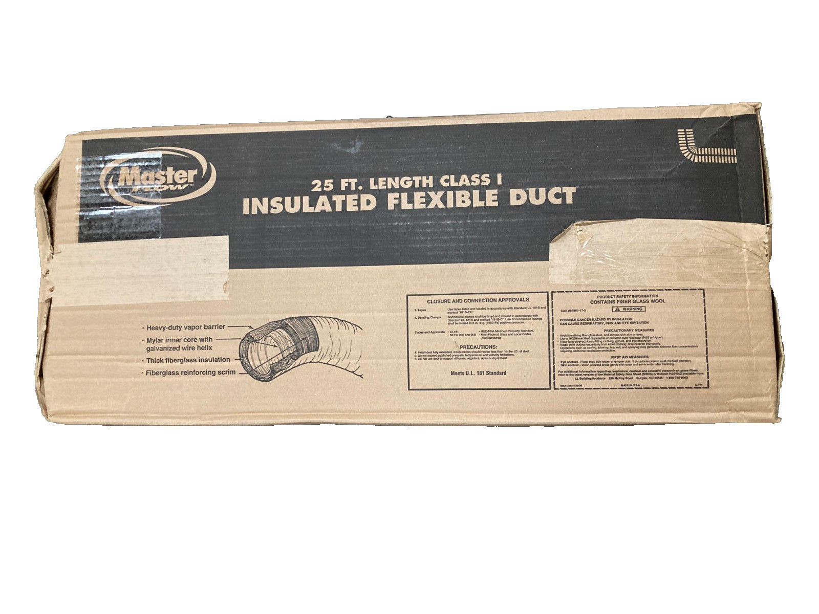 Master Flow 8 in x 25 Ft Flexible Duct R6 Heavy Duty Insulated Reflective Jacket gallery