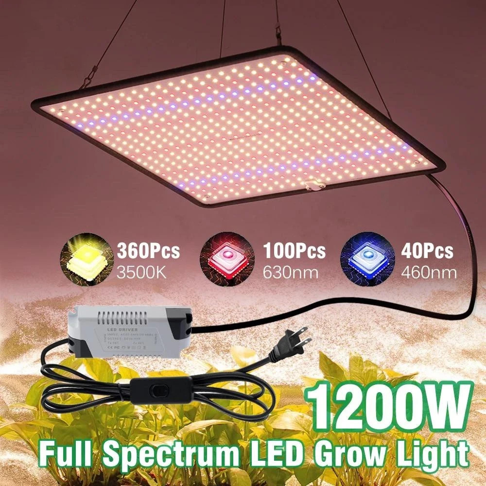 Grow Light 1200W Full Spectrum LED for Indoor Plant Growth 4x4 ft Coverage Area gallery