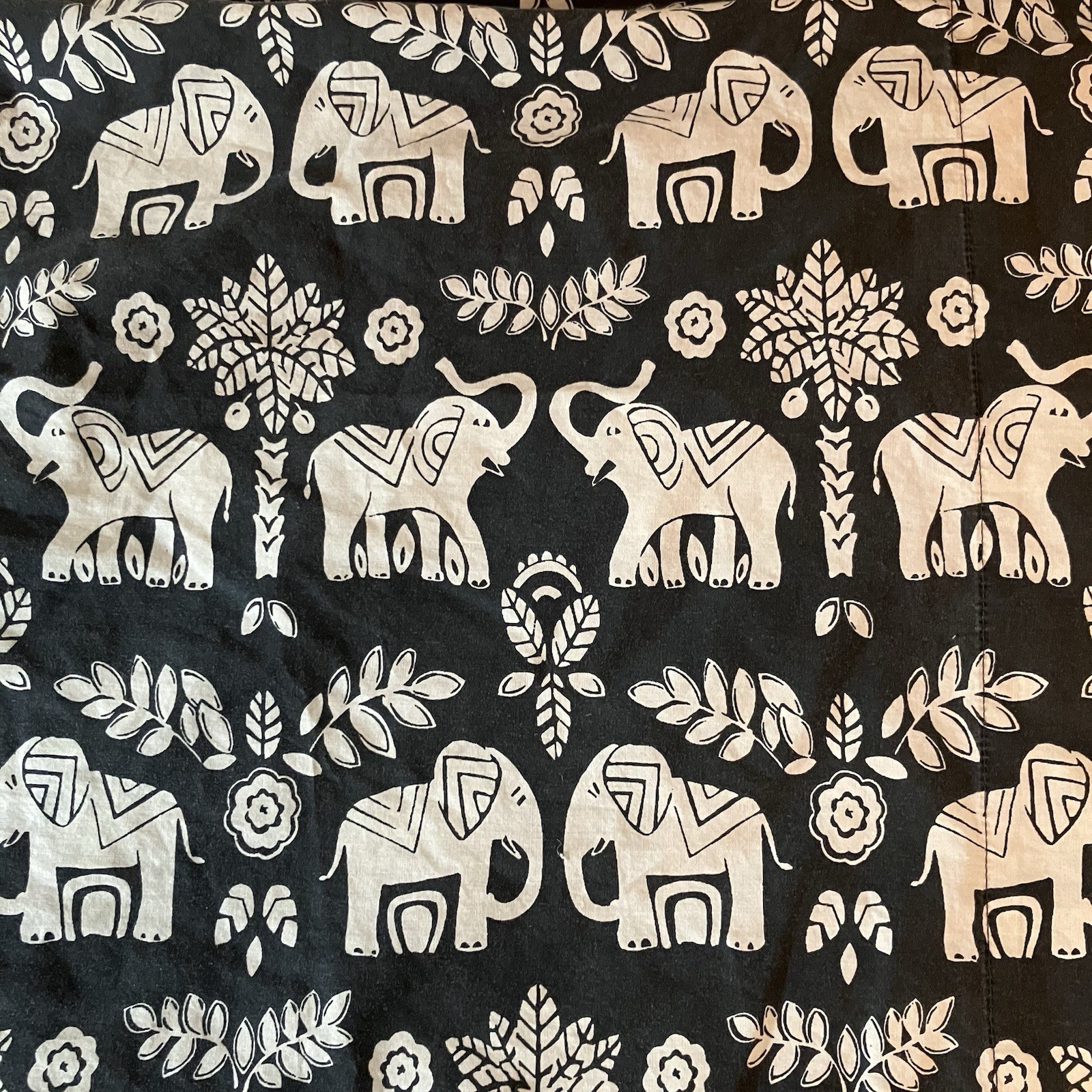 The Company Store Elephant Pillowcases (2) Standard Gray Block Print Boho Cotton gallery