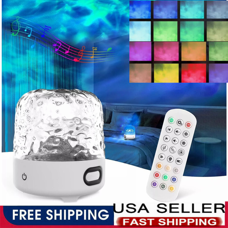 Ocean Wave Galaxy Projector Night Light 16 Colors Bluetooth Speaker Rechargeable gallery