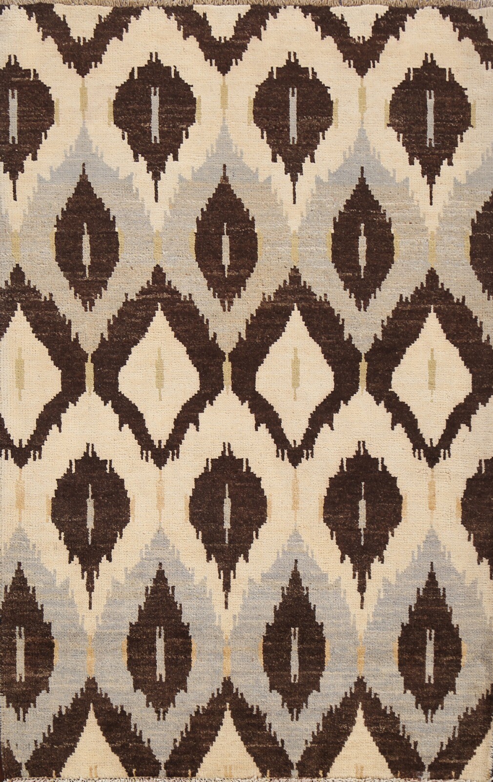 Geometric Modern Gabbeh Oriental Area Rug All-Over Hand-knotted Wool Carpet 3x5 gallery