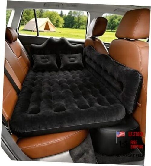Car Air Mattress Backseat| Inflatable Truck Car Backseat (Wired Pump) Black gallery