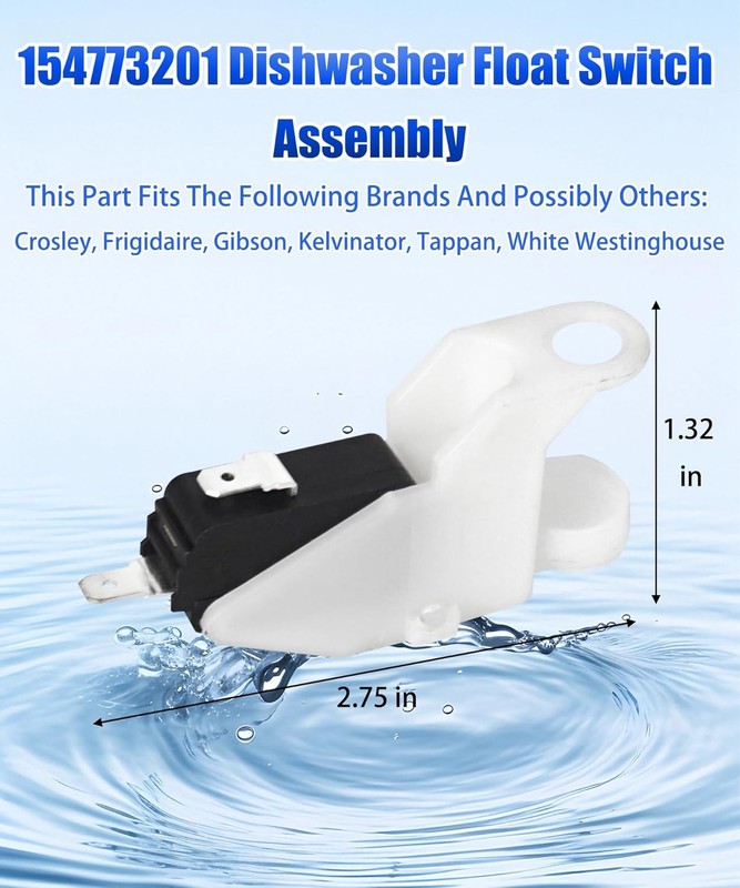 Dishwasher Float Switch For Frigidaire FDB1100RHB2A FDB1100RHB3B FDB1100RHC3B gallery