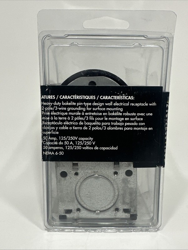 Forney 58402 Plastic Surface Mount Wall Receptacle, 220-Volt, 50 Amp, Nema 6-50 gallery